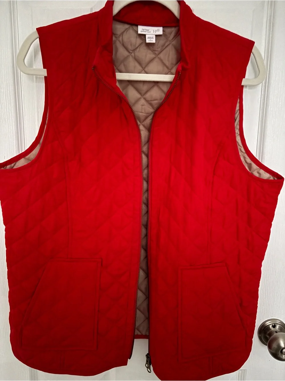 Heritage Red Quilted Sleeveless Vest#0353